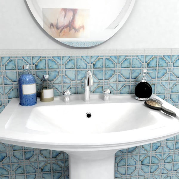Sada 24 nástenných samolepiek Confetti Bathmats Home Azul