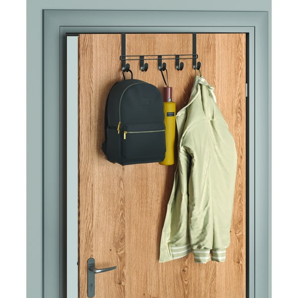 Čierny kovový vešiak na dvere 38 cm Lava - Metaltex-image-1