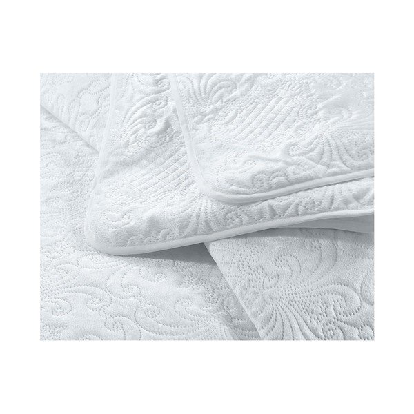 Biela prikrývka z mikroperkálu s dvoma obliečkami na vankúš Dreamhouse Velvet Clara, 250 x 260 cm-image-3