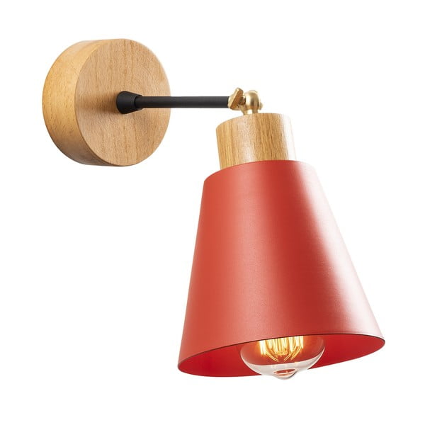 Nástenné svietidlo v červenej a prírodnej farbe ø 14 cm Manavgat – Opviq lights