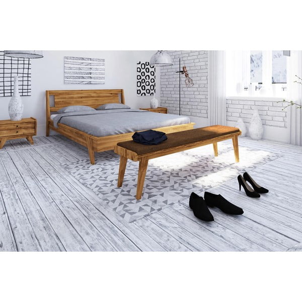 Lavica z dubového dreva s oranžovým sedákom Retro - The Beds-image-3