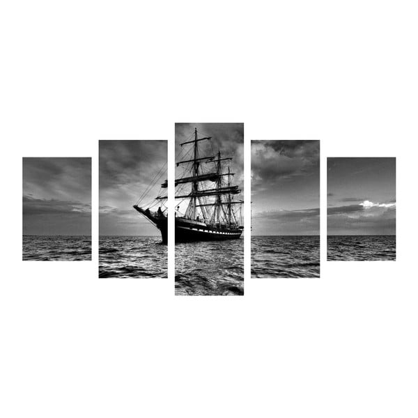 Viacdielny obraz Black&White Ship