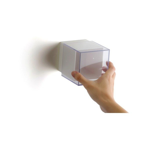 Biela nástenná krabička (uzatvorená) s priehľadným vekom Qualy Pixel Cube-image-1