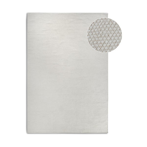 Krémovobiely ručne tkaný koberec s prímesou vlny 120x170 cm Pradesh Natural White – Elle Decoration