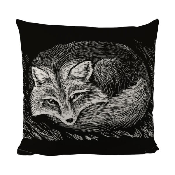 Vankúšik Black Shake Sleepy Fox, 50x50cm