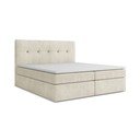 Krémovobiela boxspring posteľ s úložným priestorom 160x200 cm Palta – Makamii