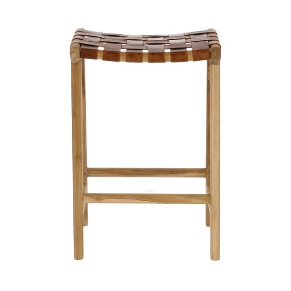 Barová stolička z imitácie kože v prírodnej farbe (výška sedadla 67 cm) Calixta – Kave Home-image-3