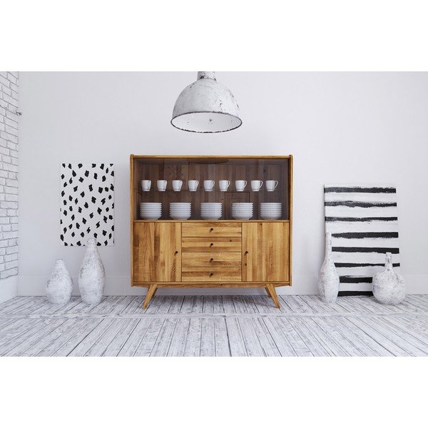 Vitrína z dubového dreva 160x154 cm Retro - The Beds-image-4