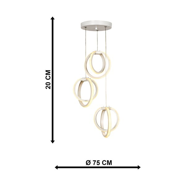 Biele kovové LED závesné svietidlo ø 20 cm Sezen – Squid Lighting-image-4
