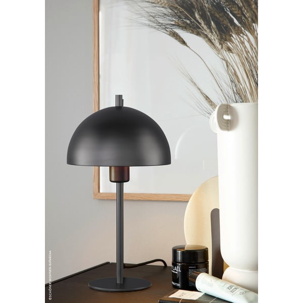 Čierna stolová lampa s kovovým tienidlom (výška 33,5 cm) Kia – Fischer & Honsel-image-1
