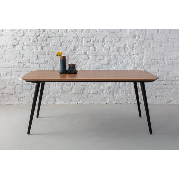 Jedálenský stôl z jaseňového dreva s čiernymi nohami Ragaba Contrast, 180 x 90 cm-image-4