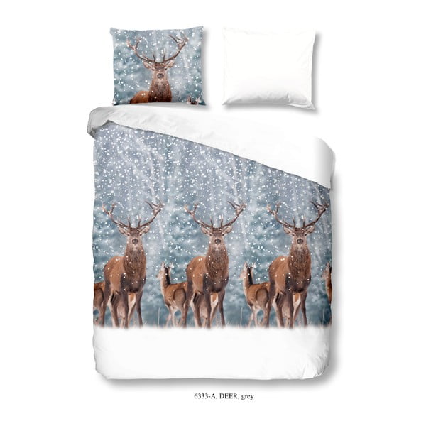 Obliečky na dvojlôžko z bavlny Good Morning Deer, 200 × 240 cm