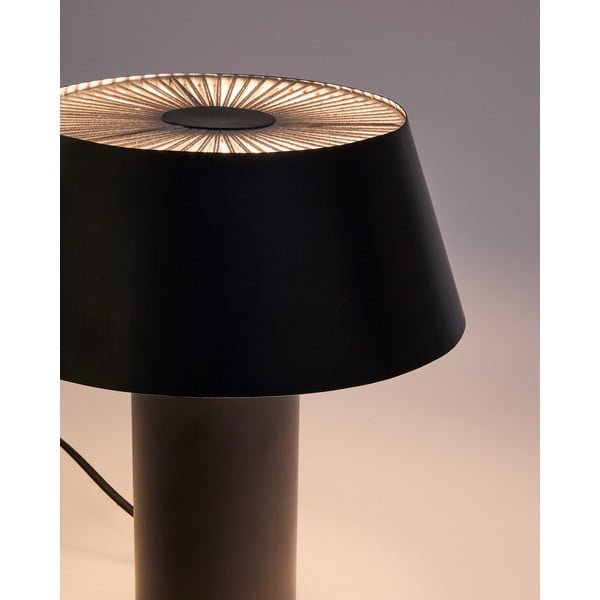 Čierna stolová lampa s kovovým tienidlom (výška 32 cm) Ancare – Kave Home-image-2