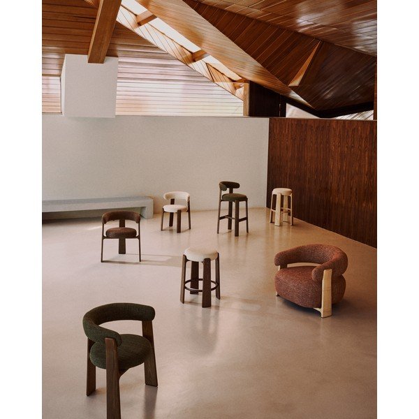 Béžová/v tmavo prírodnej farbe barová stolička z jaseňového dreva (výška sedadla 65 cm) Granite – Kave Home-image-4