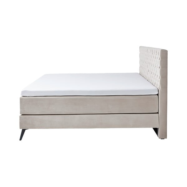 Biela/krémovobiela boxspring posteľ 200x200 cm La Maison – Meise Möbel-image-3