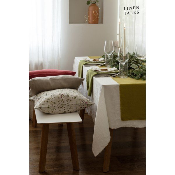 Biely ľanový obrus Linen Tales Classic, 140 x 140 cm-image-2