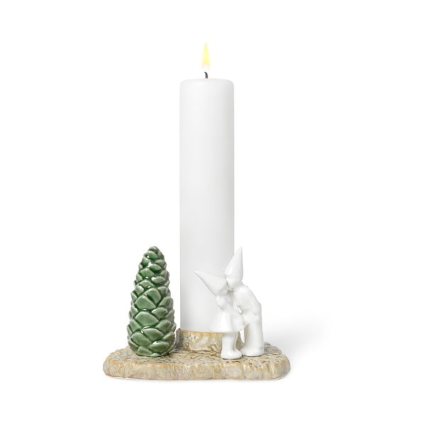 Vianočný kameninový svietnik Kähler Design Christmas Kiss, dĺžka 17 cm-image-1