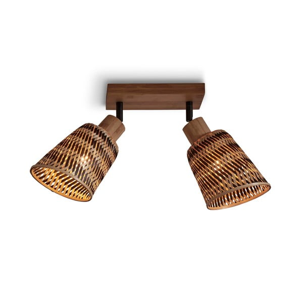 Hnedé stropné svietidlo s bambusovým tienidlom ø 15 cm Java – Good&amp;Mojo