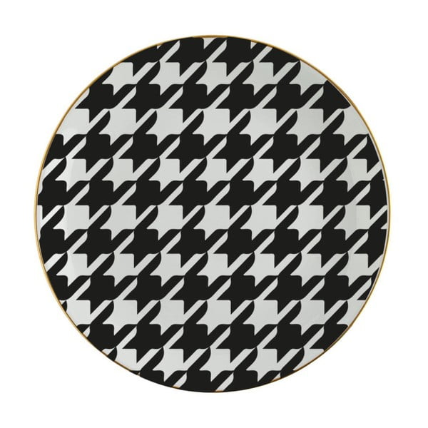 Čierno-biely porcelánový tanier Vivas Goose,  ⌀  23 cm