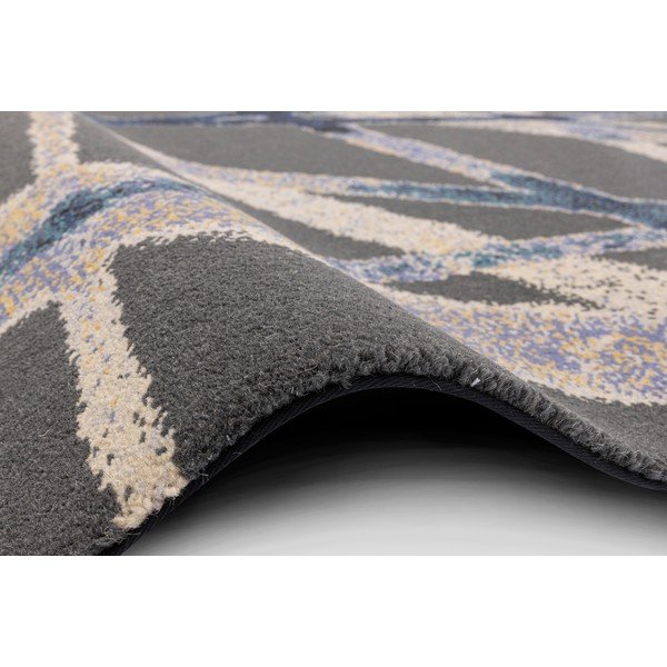 Tmavomodrý vlnený koberec 133x180 cm Sticks – Agnella-image-2