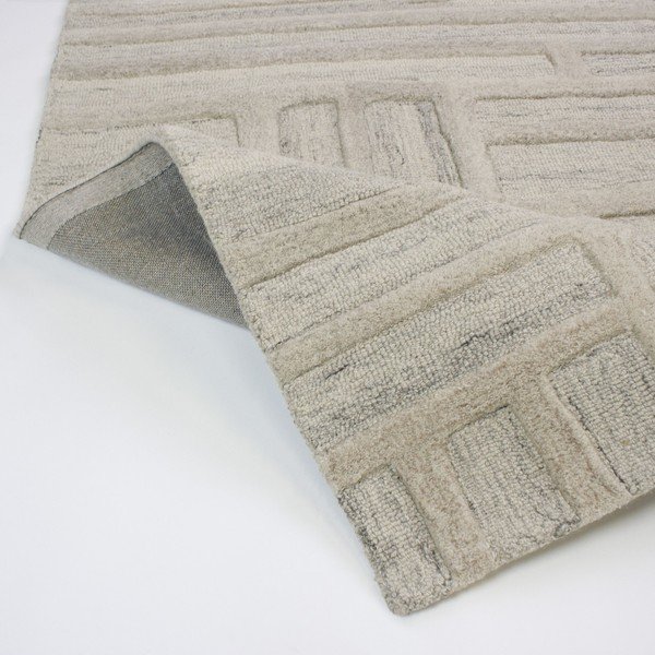 Sivobéžový ručne tkaný vlnený behúň 80x300 cm Elva  – Flair Rugs-image-2