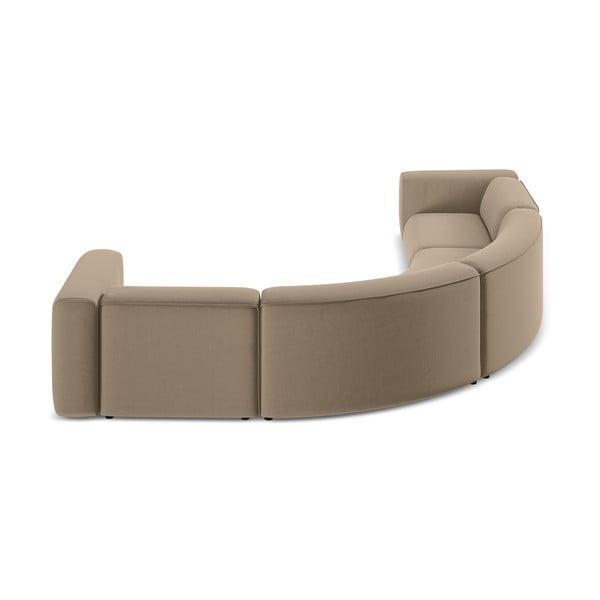 Béžová zamatová rohová pohovka Ekahi – Makamii-image-4