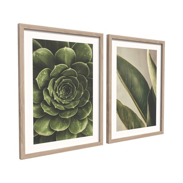 Tlačené obrazy v súprave 2 ks s rámom 30x40 cm Beauty Green – Styler-image-2