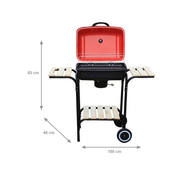 Červený záhradný gril Crido Consulting Barbecue-image-1