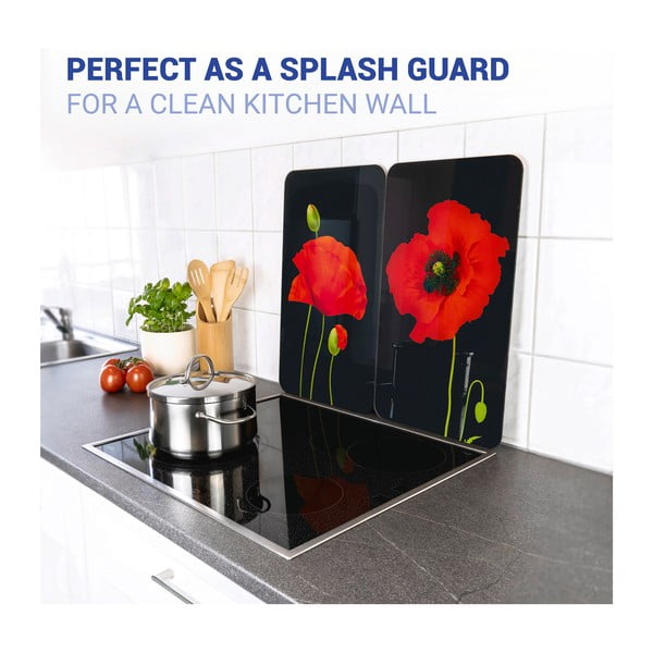 Kryty na sporák v súprave 2 ks z tvrdeného skla 52x30 cm Poppy - Maximex-image-2