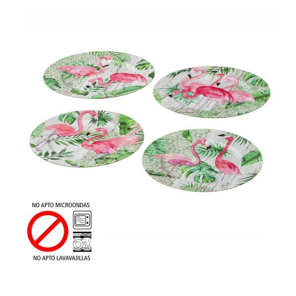 Sada 4 tanierov Unimasa Flamingos-image-2