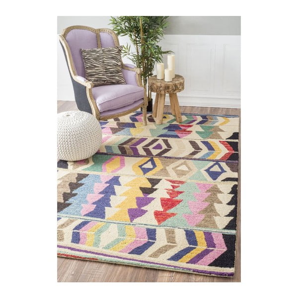 Vlnený koberec Aztec Multi, 152x244 cm-image-1