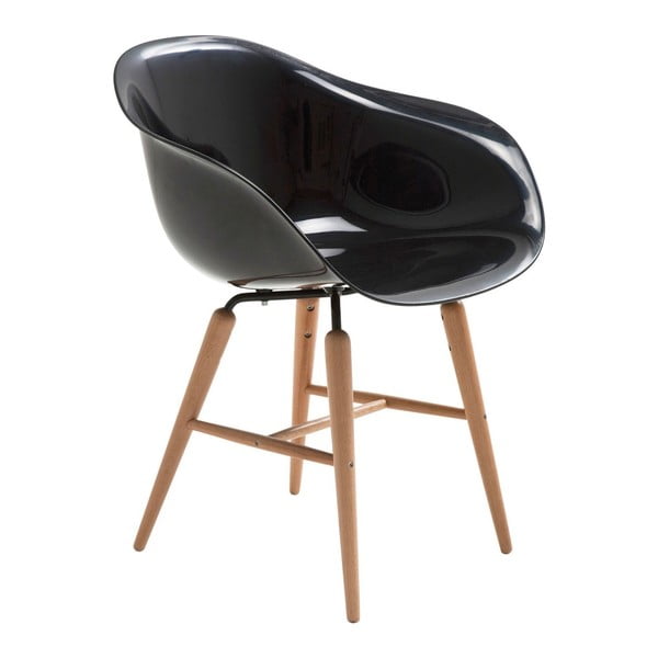 Čierna jedálenská stolička Kare Design Armlehe Forum