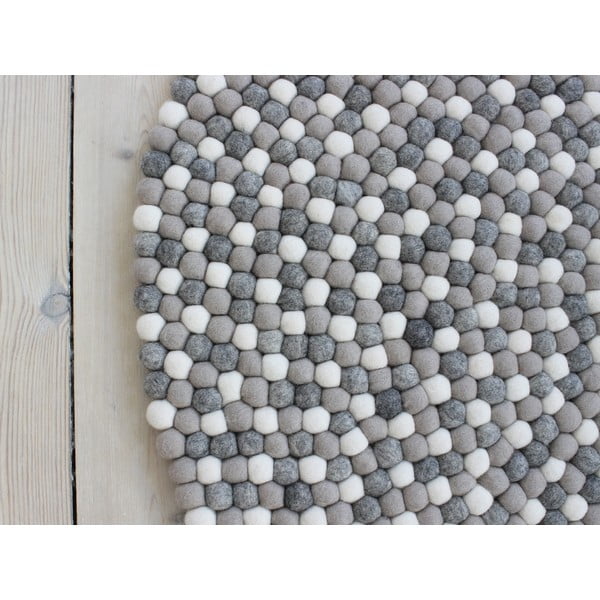 Svetlosivý guľôčkový vlnený koberec Wooldot Ball Rugs, ⌀ 90 cm