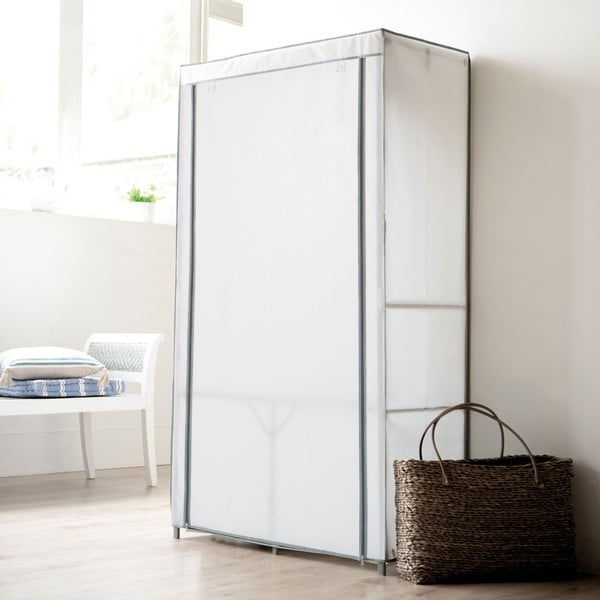 Biela textilná šatníková skriňa Compactor Wardrobe Organized-image-4