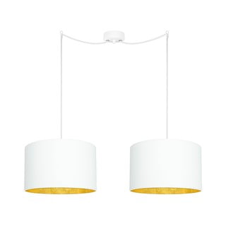 Biele dvojité stropné svietidlo s detailmi v zlatej farbe Sotto Luce MIKA Elementary