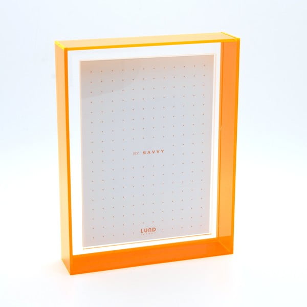 Rámik na fotografie s oranžovými hranami Lund London Flash Blocco, 16,6 x 21,6 cm