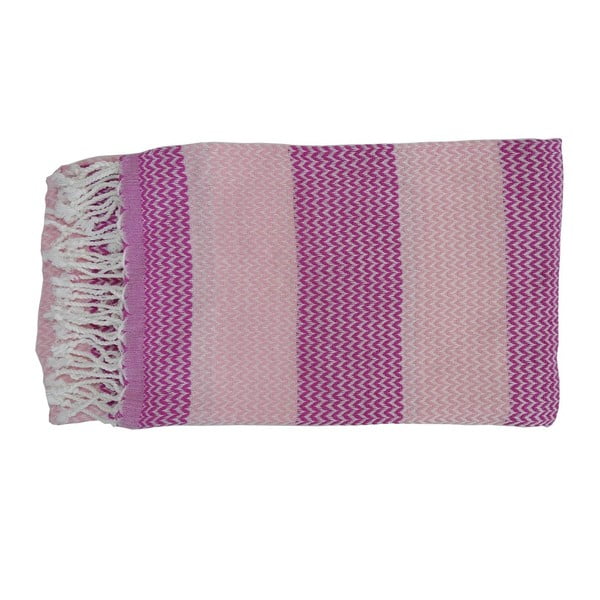 Fialová ručne tkaná osuška z prémiovej bavlny Alya, 100 × 180 cm