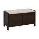 Skrinka na topánky z dubového dreva s lavicou v tmavo prírodnej farbe 80x47x41 cm Hillmond – Rowico