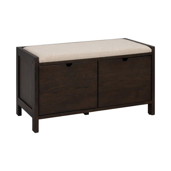 Skrinka na topánky z dubového dreva s lavicou v tmavo prírodnej farbe 80x47x41 cm Hillmond – Rowico