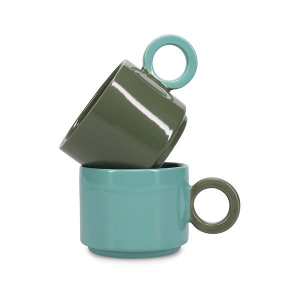 Zelený kameninový hrnček 280 ml Lou – ONA-image-2