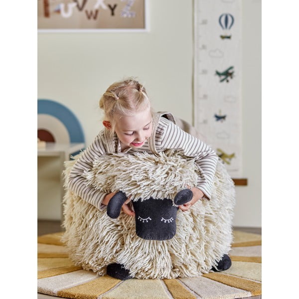 Krémový vlnený detský sedací vak Dolly – Bloomingville Mini-image-3