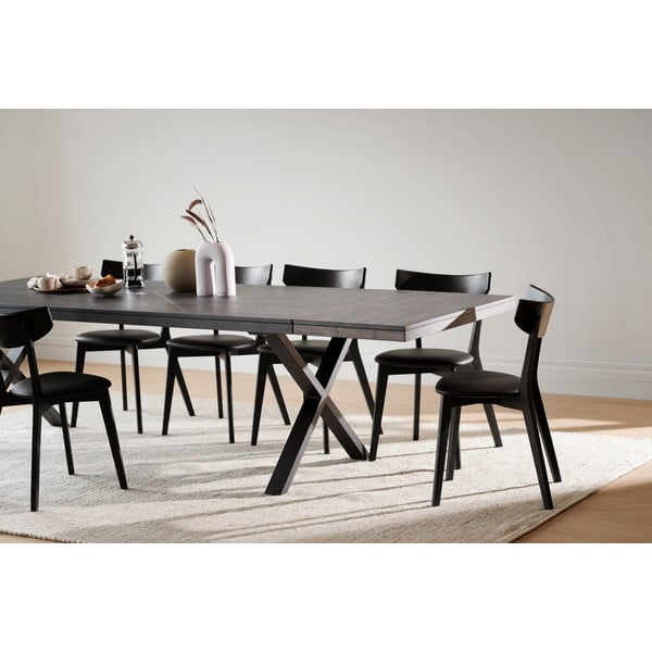 Tmavohnedá dubová prídavná doska jedálenského stola Rowico Brooklyn-image-1