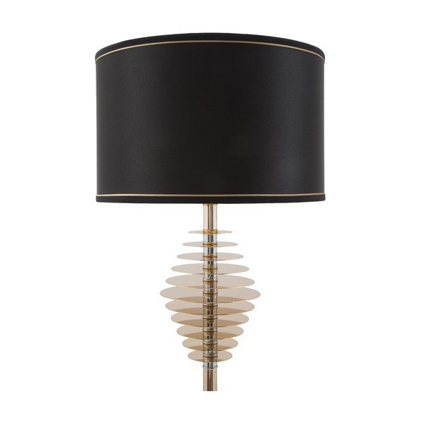 Čierna stojaca lampa s konštrukciou v zlatej farbe Mauro Ferretti Terra-image-1
