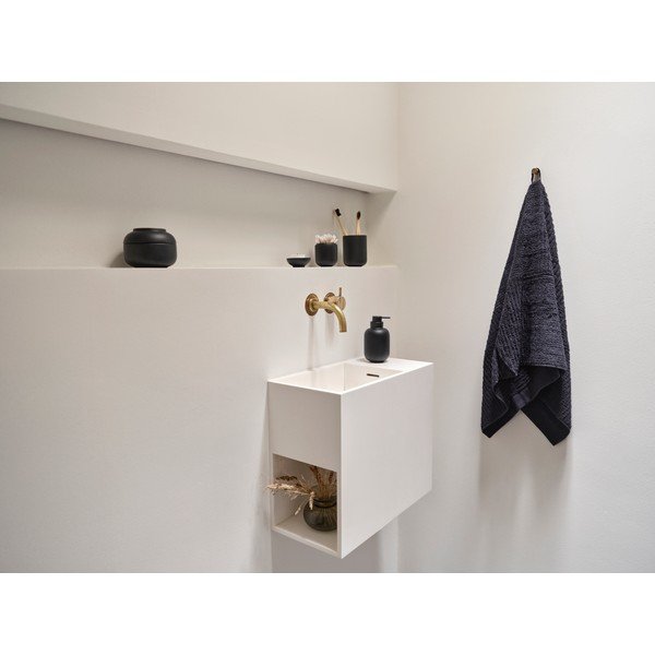 Čierny kameninový kúpeľňový organizér na vatové tampóny Sensu – Zone-image-2