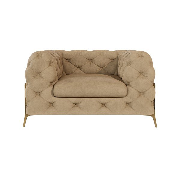 Svetlohnedé zamatové kreslo Chelsea Bis – Ropez-image-1