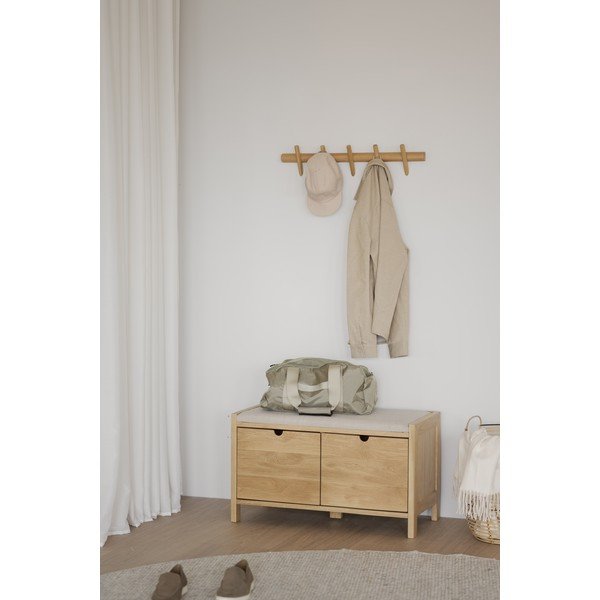 Nástenný vešiak z dubového dreva v prírodnej farbe Hillmond – Rowico-image-1