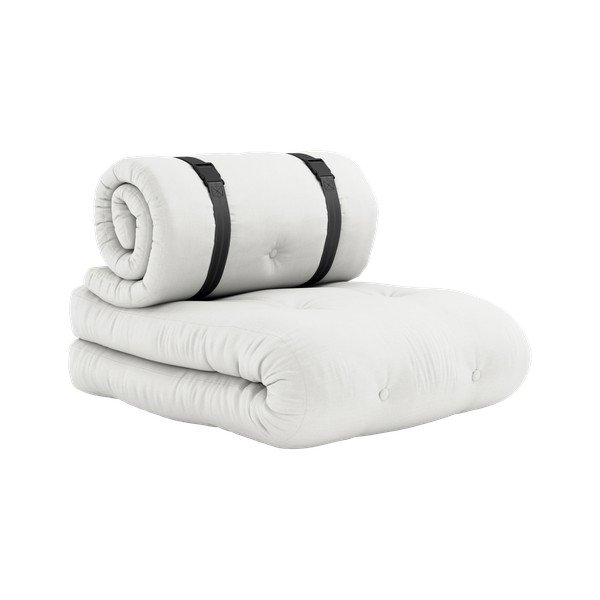 Biele rozkladacie kreslo vhodné do exteriéru Karup Design Design OUT™ Buckle Up White
