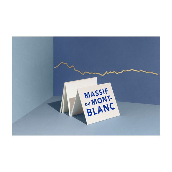 Pozlátená nástenná dekorácia so siluetou mesta The Line Mont Blanc