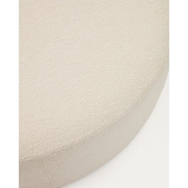 Krémový taburet z textílie buklé Kaeli – Kave Home-image-3