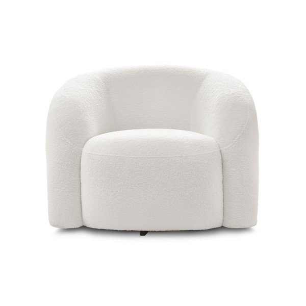 Biele otočné kreslo z textílie buklé Elina – Bobochic Paris